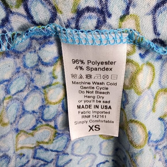 Womens LuLaRoe Simply Comfortable A-Line Dress Blue & Green Abstract Print XS - Picture 4 of 8